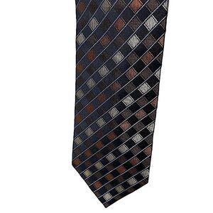 Valerio Garati 100% Silk Tie Corpcore Geometric Squares Handmade Classic